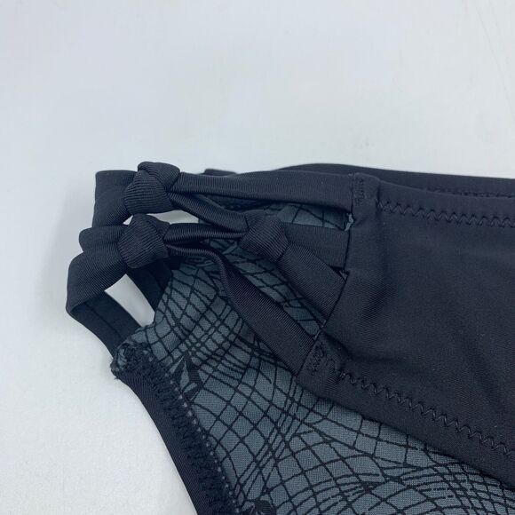 Volcom Womens 14W Swimsuit Swim Surf Bikini Bottom Simply Solid Full Black NEW - Picture 5 of 8